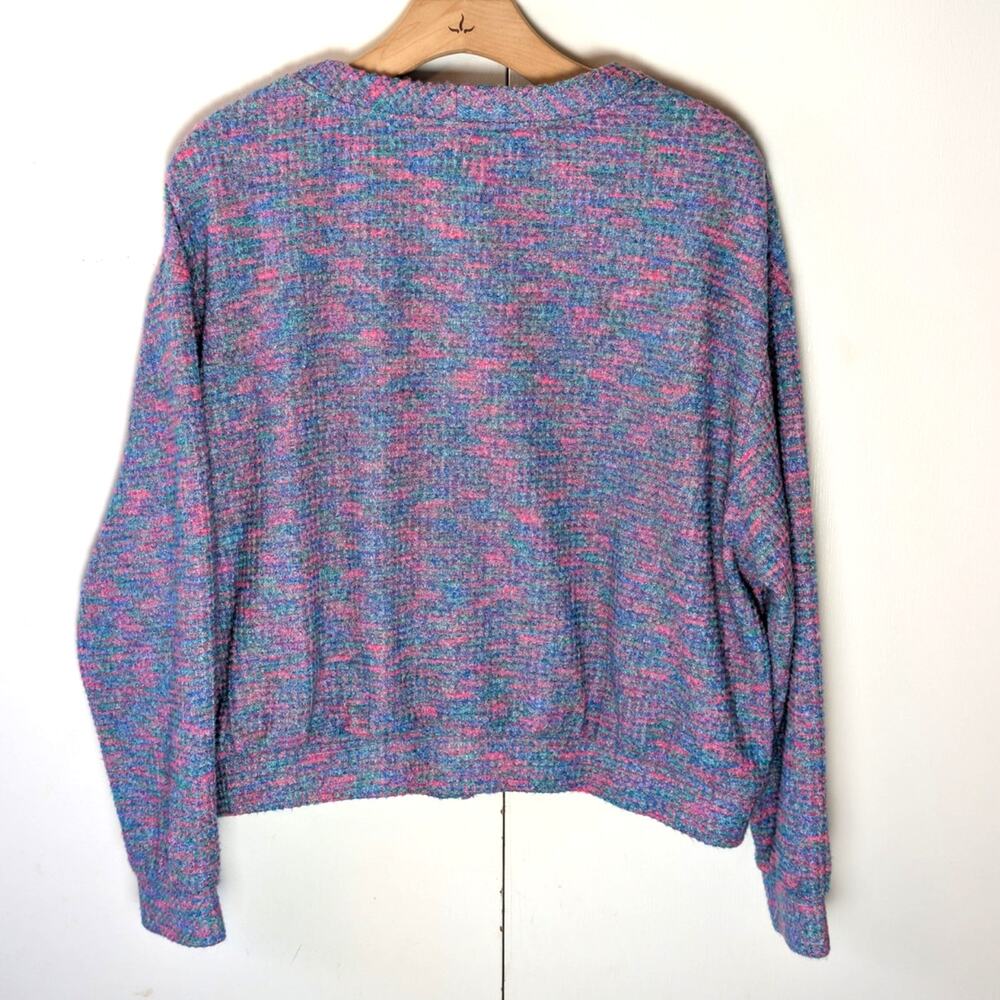 Wild Fable Purple Abstract V Neck Button Cardigan Small - Picture 4 of 15